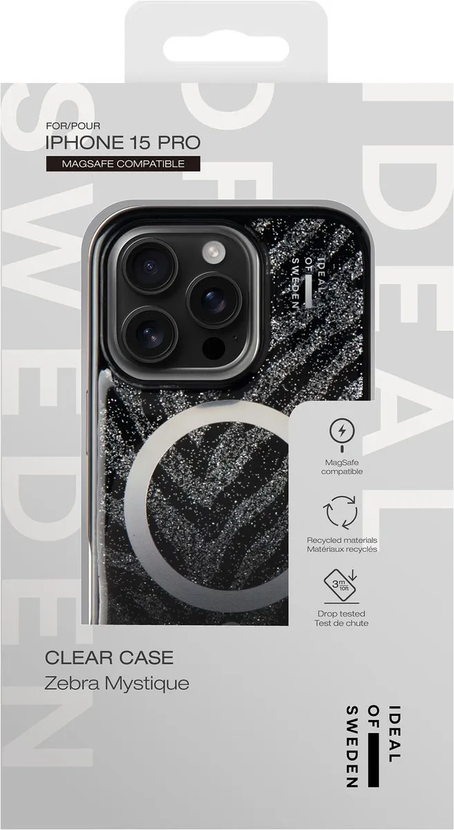 iDeal of Sweden Clear Case iPhone 15 Pro - Zebra Mystique - IDCLCMS-I2361P-573