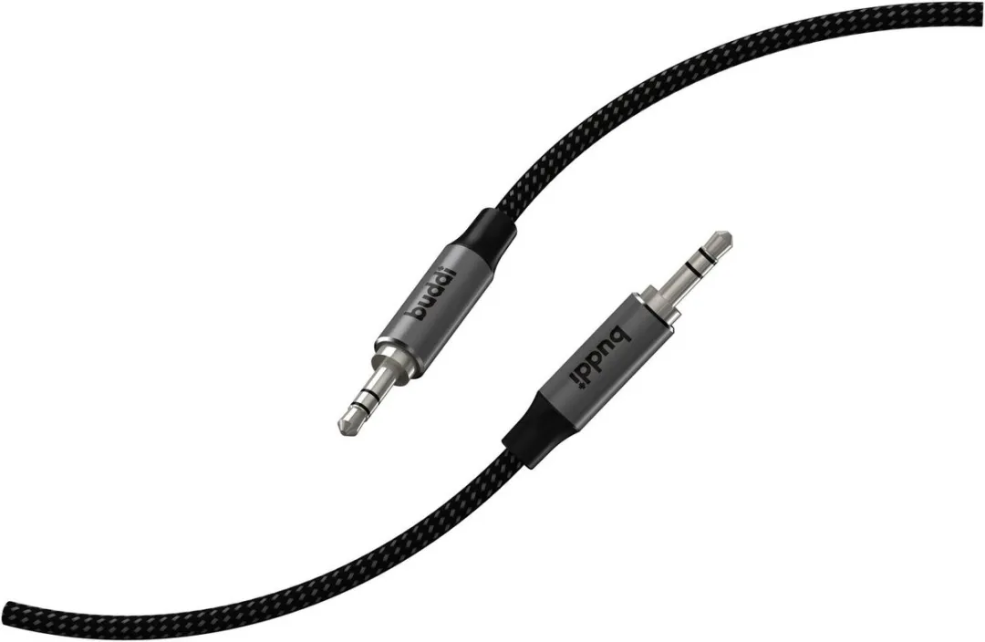 Buddi Flex Aux Kabel 3.5mm Jack - 1 Meter - Zwart