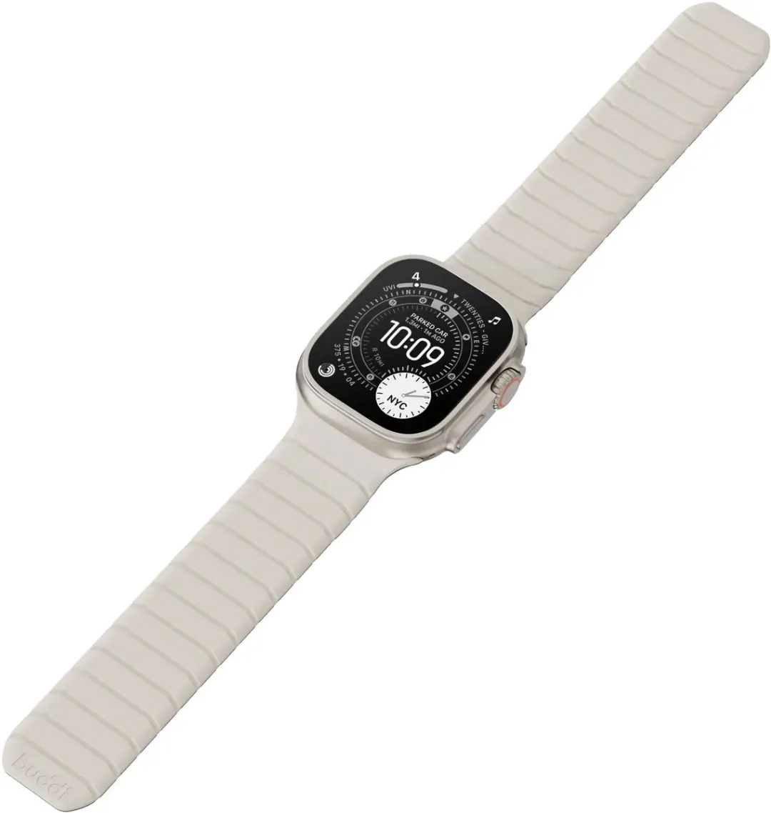 Buddi Fuse Magnetisch Bandje Apple Watch - 49/46/45/44/42mm - Zwart Lichtblauw