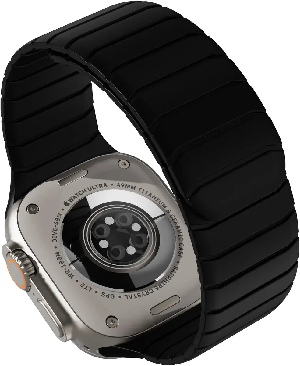 Buddi Fuse Magnetisch Bandje Apple Watch - 49/46/45/44/42mm - Zwart Lichtblauw