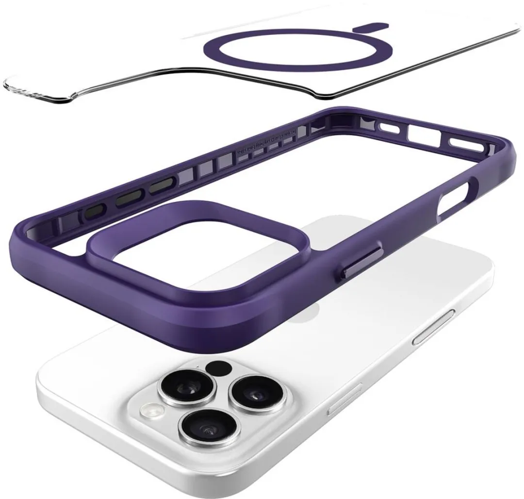Buddi Hybrid Hoesje iPhone 16 Pro - MagSafe Transparant Paars