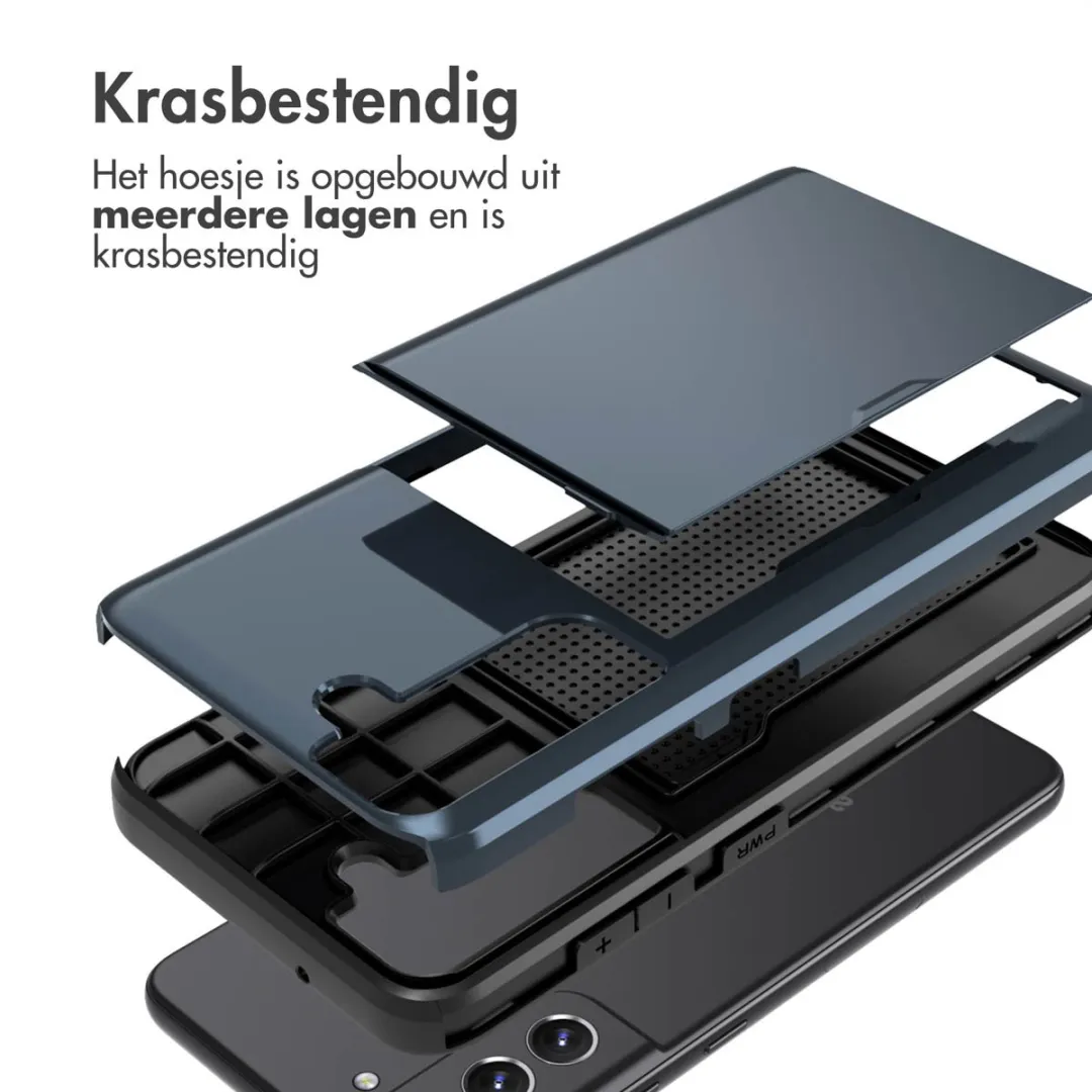 Imoshion Hoesje Samsung Galaxy S21 FE - Donkerblauw - 2 Pasjes