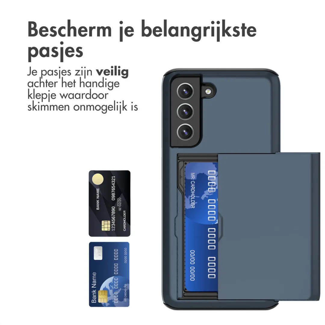 Imoshion Hoesje Samsung Galaxy S21 FE - Donkerblauw - 2 Pasjes
