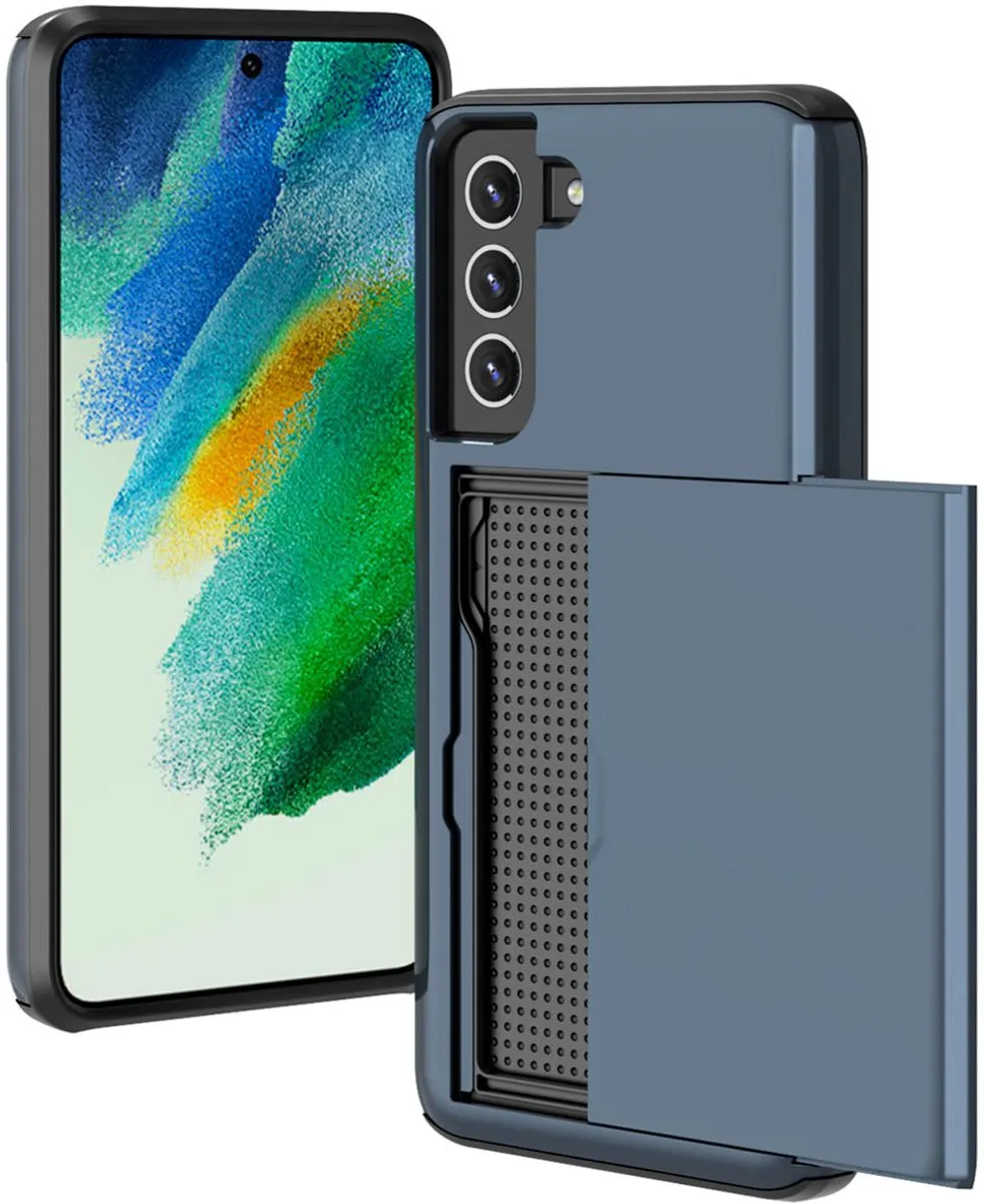 Imoshion Hoesje Samsung Galaxy S21 FE - Donkerblauw - 2 Pasjes