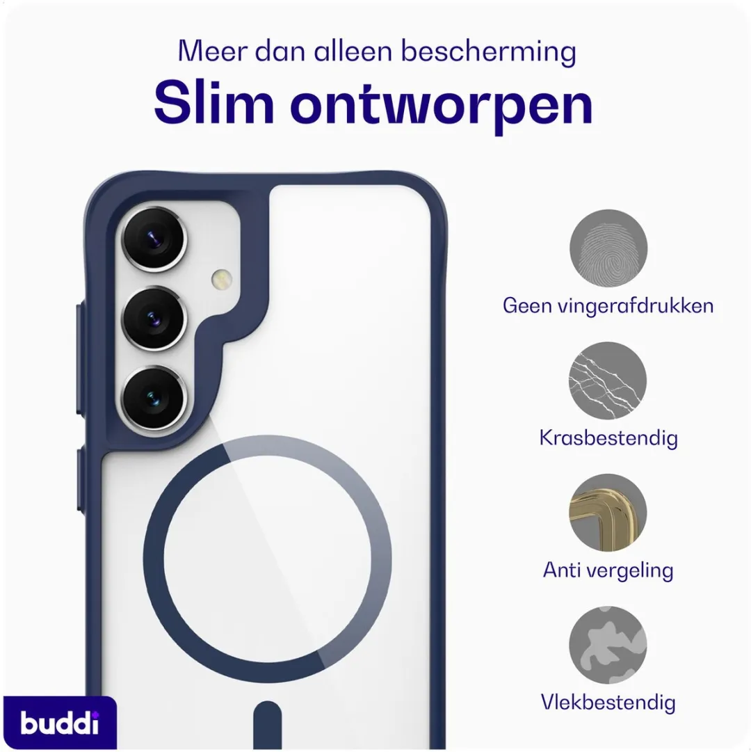 Buddi Hybrid Hoesje Samsung Galaxy S25/S24 Plus - MagSafe - Transparant Blauw - afbeelding 6 van 6