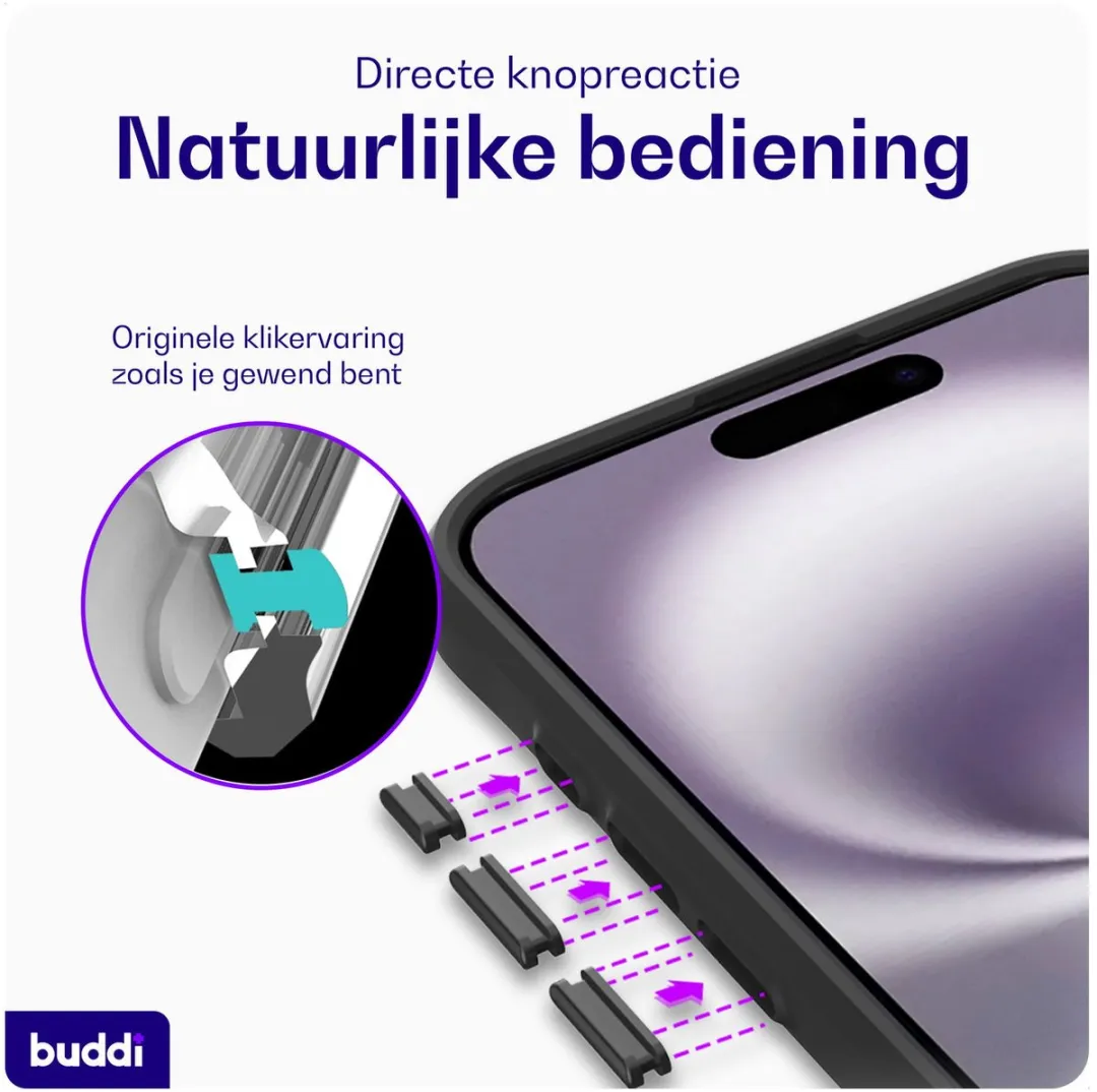 Buddi Hybrid iPhone 17 Pro Max Hoesje - MagSafe - Transparant Zwart - afbeelding 6 van 6