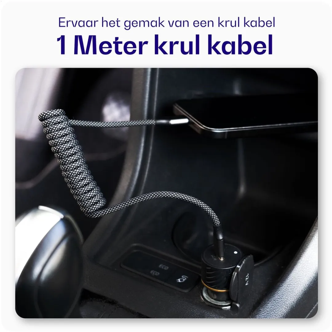 Buddi Flex BD-FLX-LGT-BK USB-A naar Lightning Krulkabel 12W - 1M - Zwart