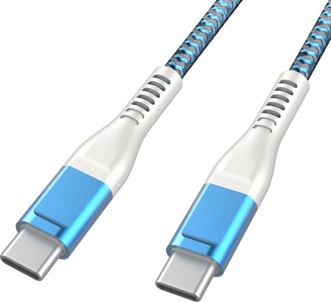 GB USB-C Oplaadkabel Twisted Blue 2m - 60W