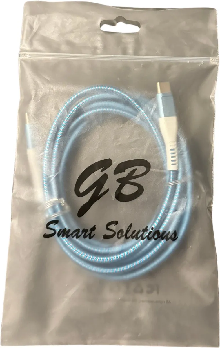 GB USB-C Oplaadkabel Twisted Blue 2m - 60W