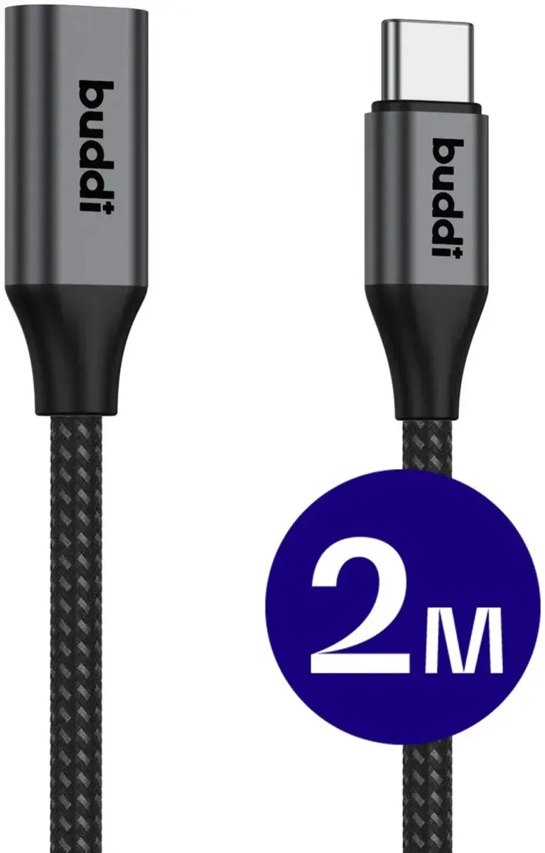 Buddi Flex USB-C Verlengkabel 60W Power Delivery