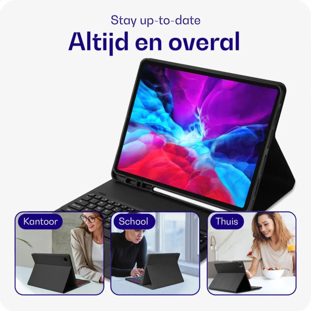 Buddi Zuna Hoes met QWERTY Toetsenbord Geschikt voor iPad Pro 13 (2024/2025) | Beschermhoes | Bluetooth 5.0 | met Penhouder | Magnetisch Uitneembaar Keyboard | Book Case met Standaard | Zwart