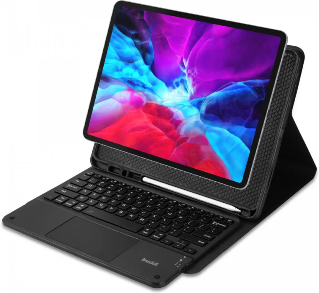 Buddi Zuna Hoes met QWERTY Toetsenbord Geschikt voor iPad Pro 13 (2024/2025) | Beschermhoes | Bluetooth 5.0 | met Penhouder | Magnetisch Uitneembaar Keyboard | Book Case met Standaard | Zwart