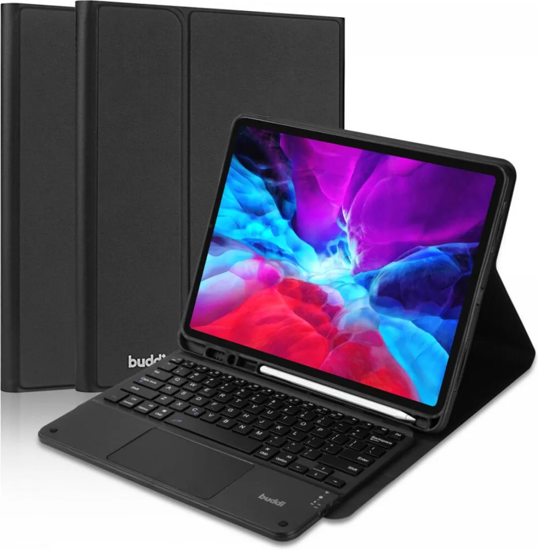 Buddi Zuna Hoes met QWERTY Toetsenbord Geschikt voor iPad Pro 13 (2024/2025) | Beschermhoes | Bluetooth 5.0 | met Penhouder | Magnetisch Uitneembaar Keyboard | Book Case met Standaard | Zwart