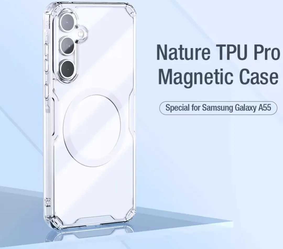 Nillkin Nature Pro Magnetic Hoesje Samsung Galaxy A55 - MagSafe Wit