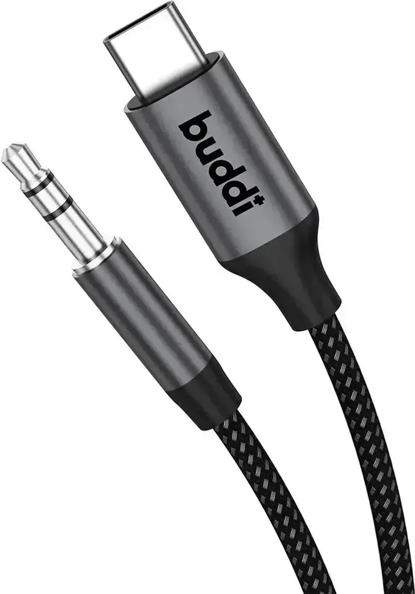 Buddi Flex Aux naar USB-C Kabel 3M - DAC Chip - Zwart - afbeelding 6 van 6