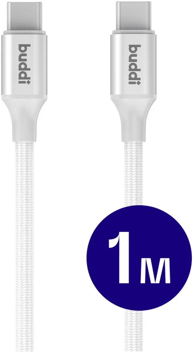 Buddi Flex USB-C naar USB-C Kabel 60W PD