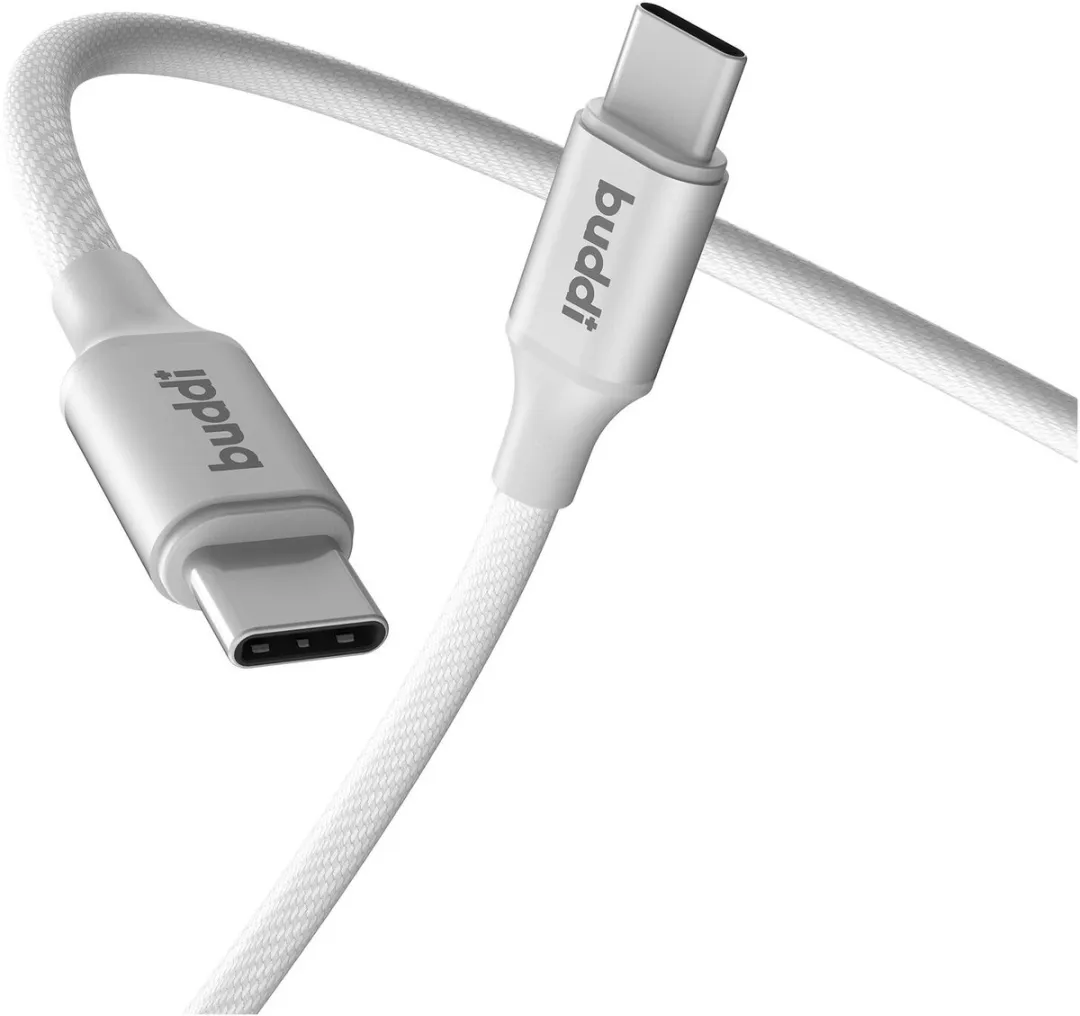 Buddi Flex USB-C naar USB-C Kabel 60W PD - 1M - Wit