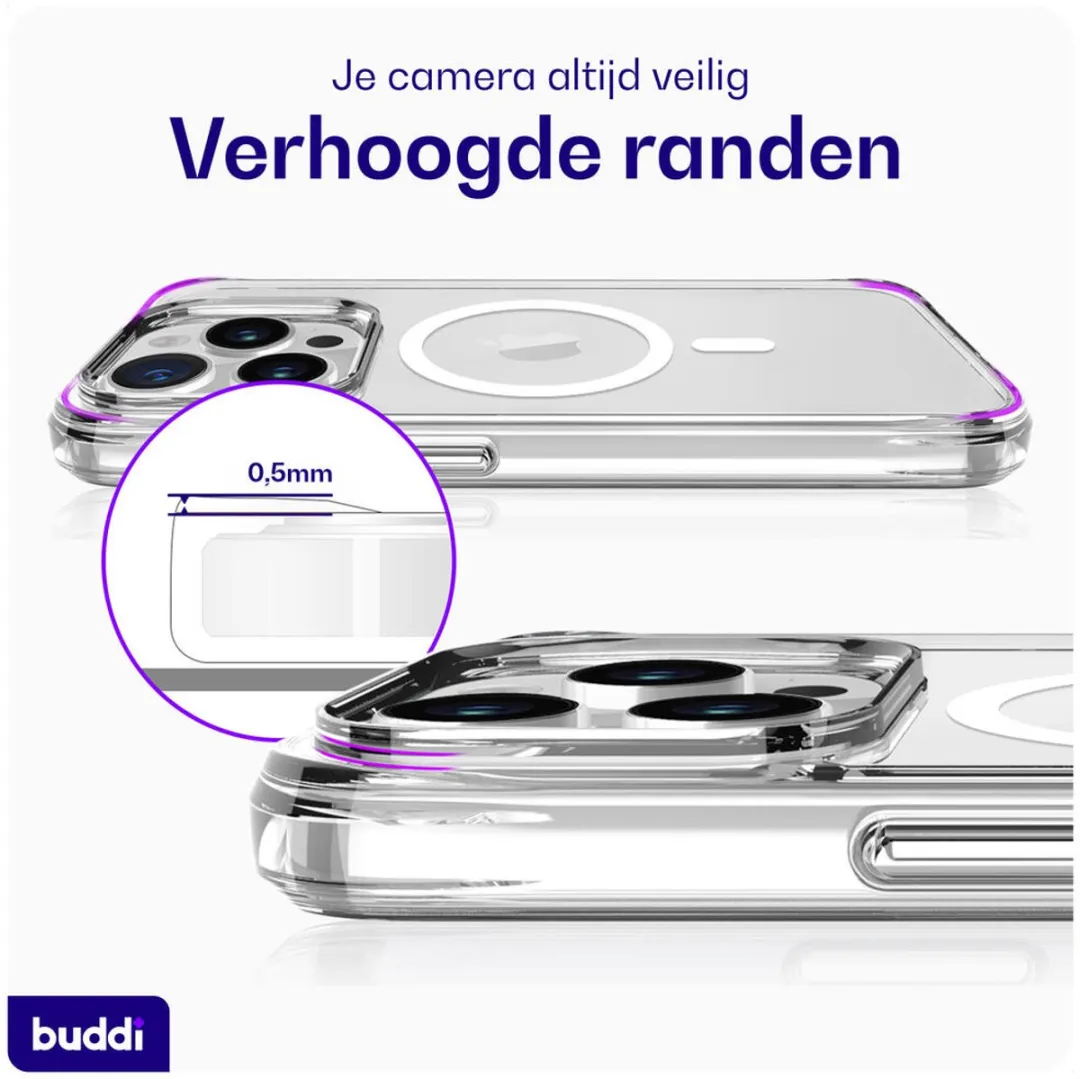 Buddi Core iPhone 15 Pro Hoesje - MagSafe - Transparant
