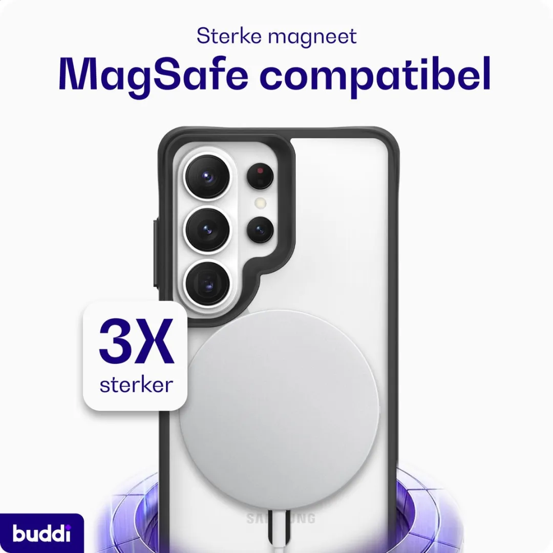 Buddi Hybrid Hoesje Samsung Galaxy S26 Ultra - MagSafe - Transparant Zwart - afbeelding 6 van 6