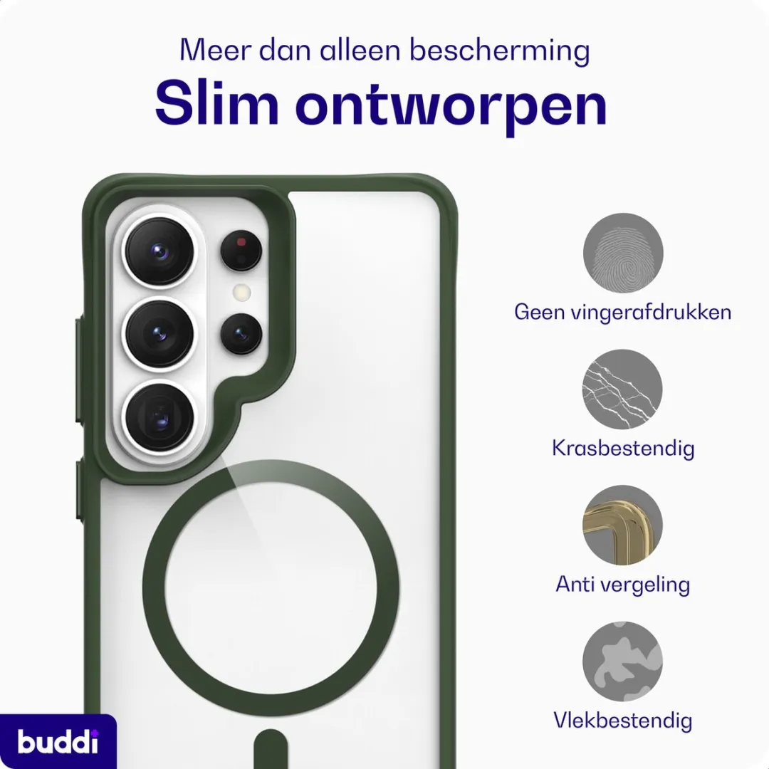 Buddi Hybrid BHSCGS26UGN Hoesje - Samsung Galaxy S26 Ultra - Transparant Groen