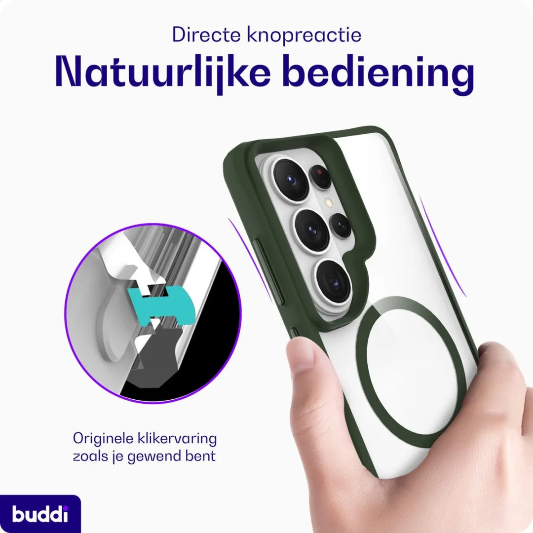 Buddi Hybrid BHSCGS26UGN Hoesje - Samsung Galaxy S26 Ultra - Transparant Groen