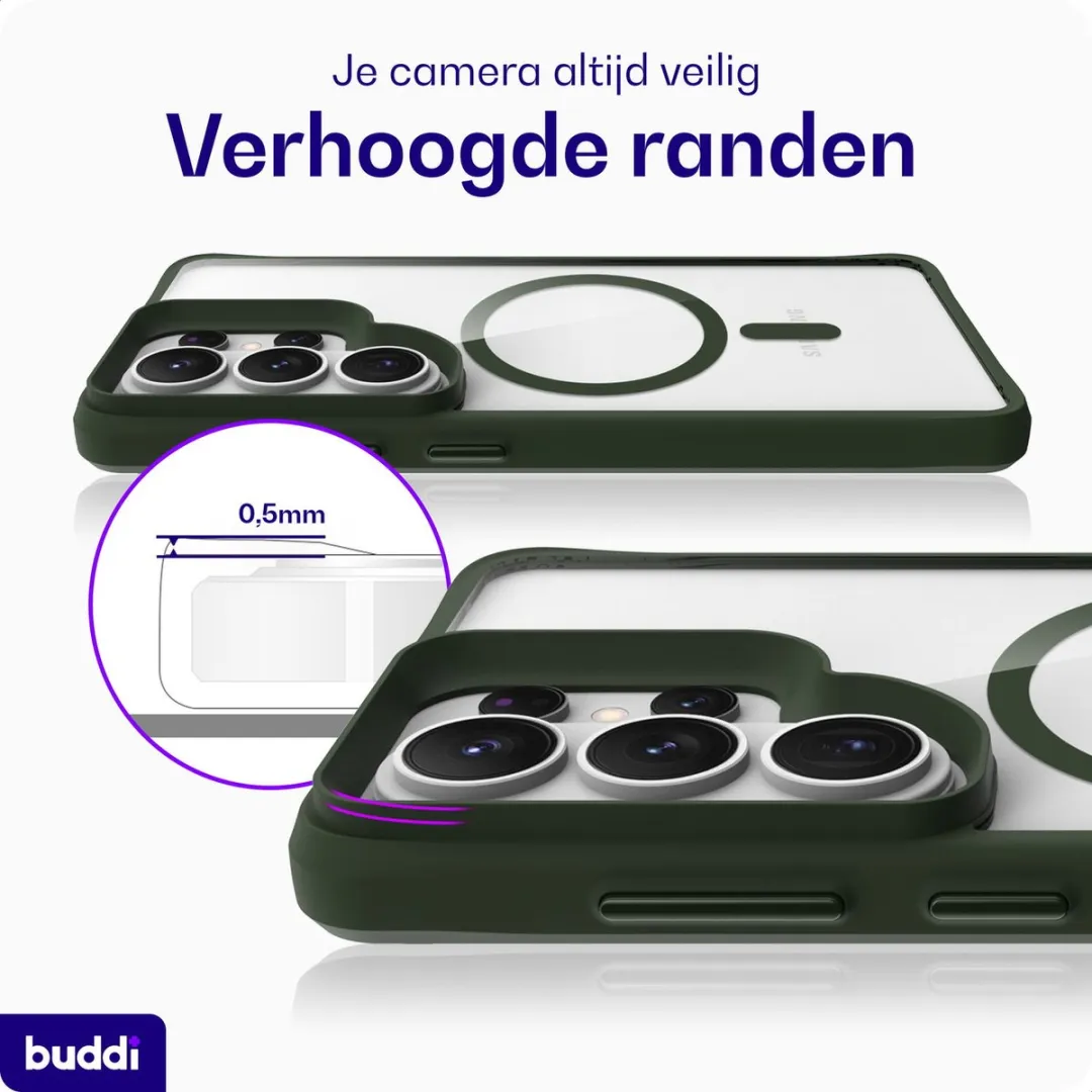 Buddi Hybrid BHSCGS26UGN Hoesje - Samsung Galaxy S26 Ultra - Transparant Groen