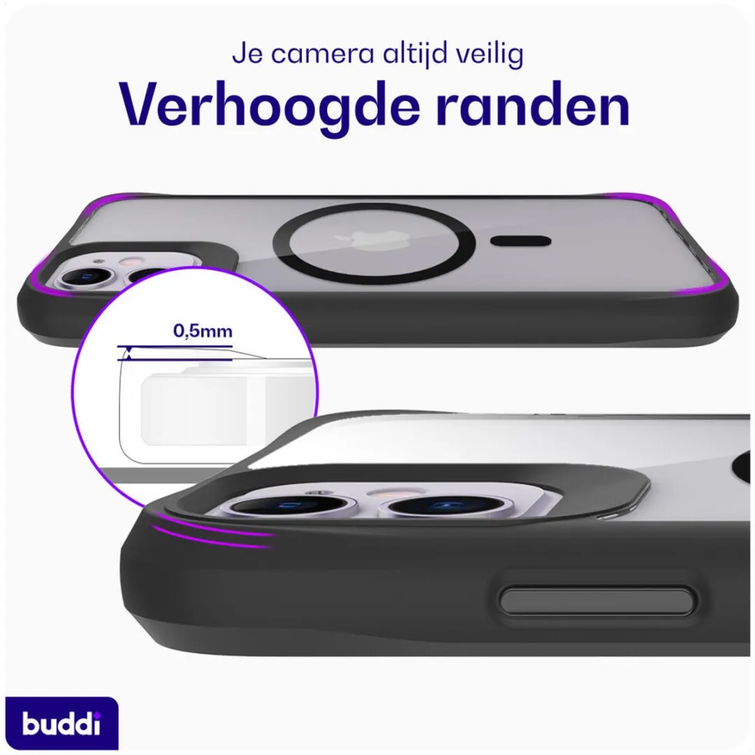 Buddi Hybrid Hoesje iPhone 11 - MagSafe - Transparant Zwart