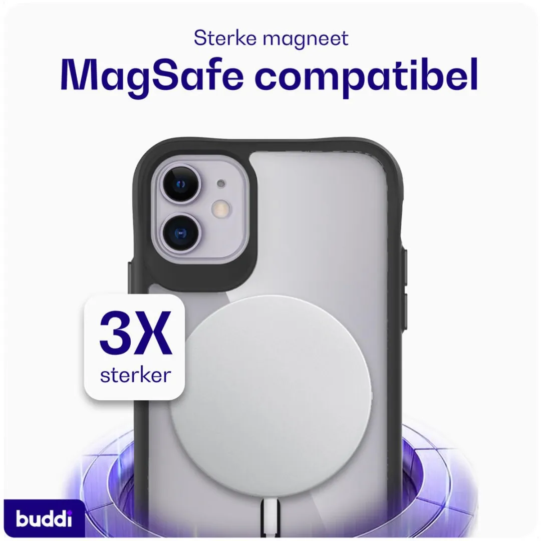 Buddi Hybrid Hoesje iPhone 11 - MagSafe - Transparant Zwart