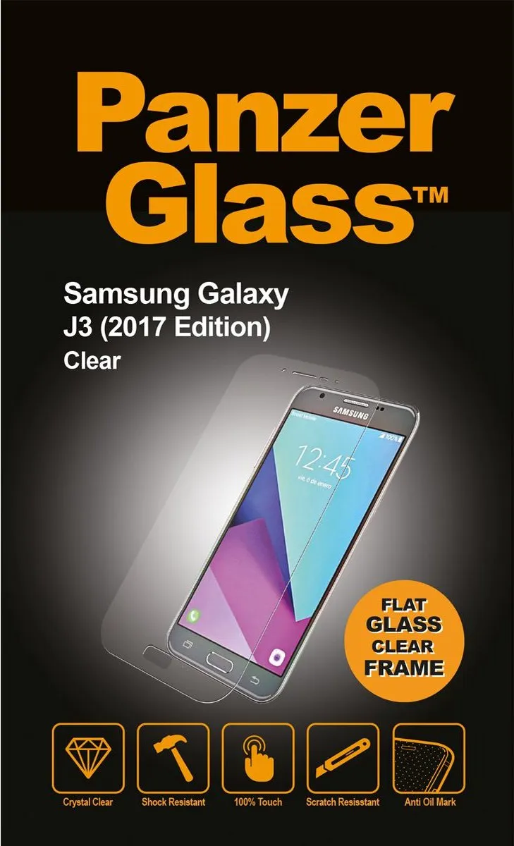 PanzerGlass Gehard Glas Screenprotector J3 (2017) - Zwart - afbeelding 6 van 6