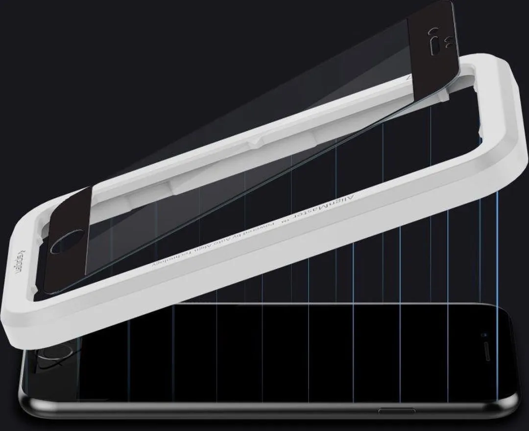 Spigen AlignMaster Glas & Frame Beschermer - iPhone 7/8/SE 2020/2022 - Zwart