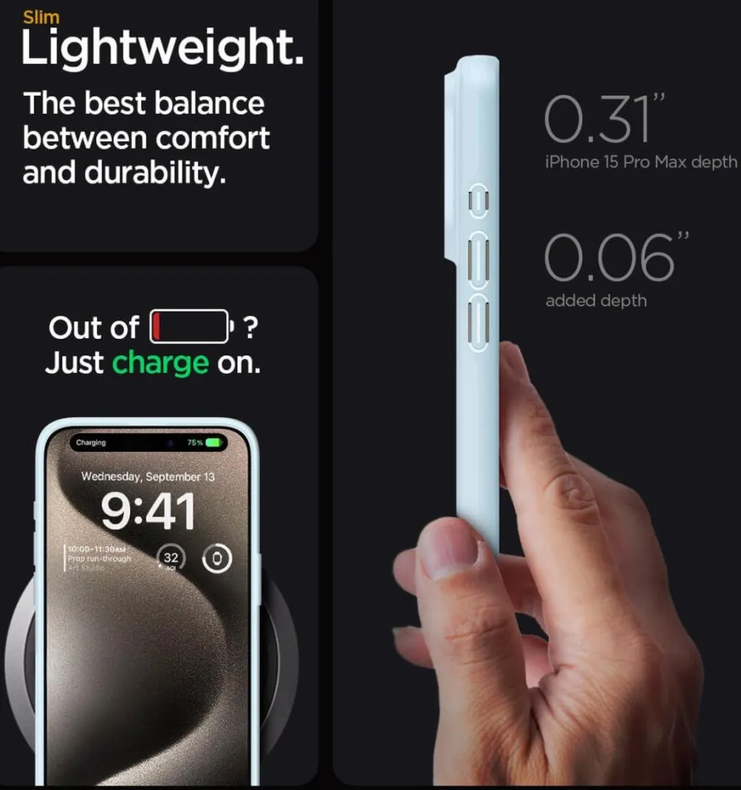 Spigen Thin Fit Hoesje iPhone 15 Pro Max - Blauw