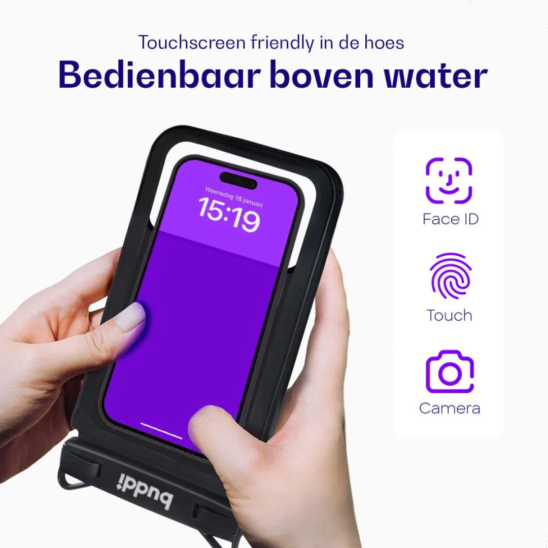 Buddi WPDB0001 Universeel Waterdicht Hoesje - Zwart