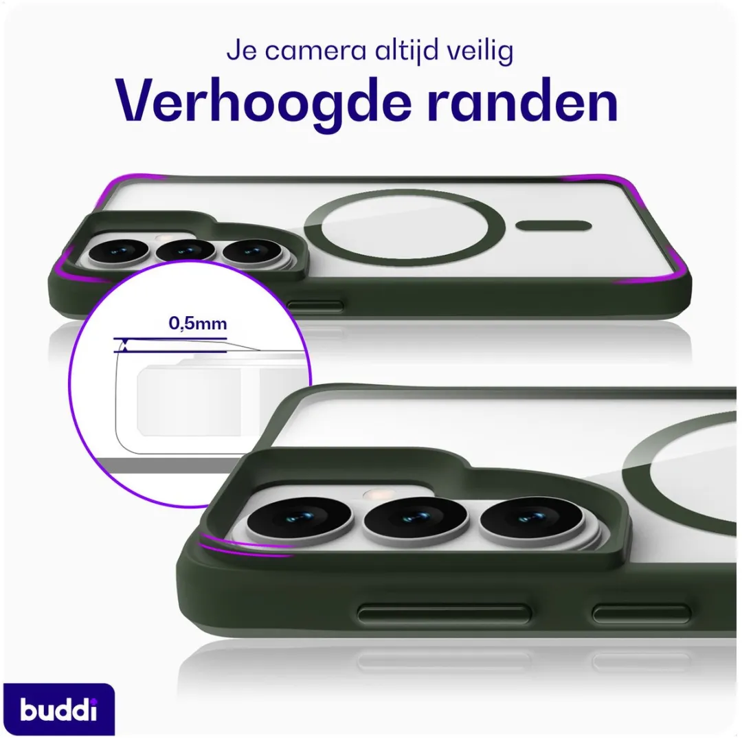 Buddi Hybrid Hoesje Samsung Galaxy S26 Plus - MagSafe Groen Transparant - afbeelding 6 van 6