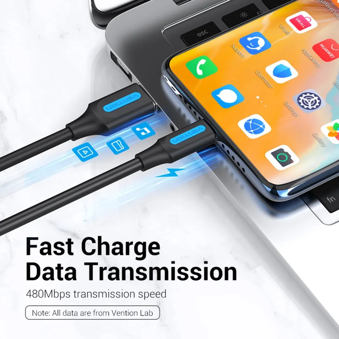 Vention USB 2.0 A naar USB-C Kabel COKBF - Zwart