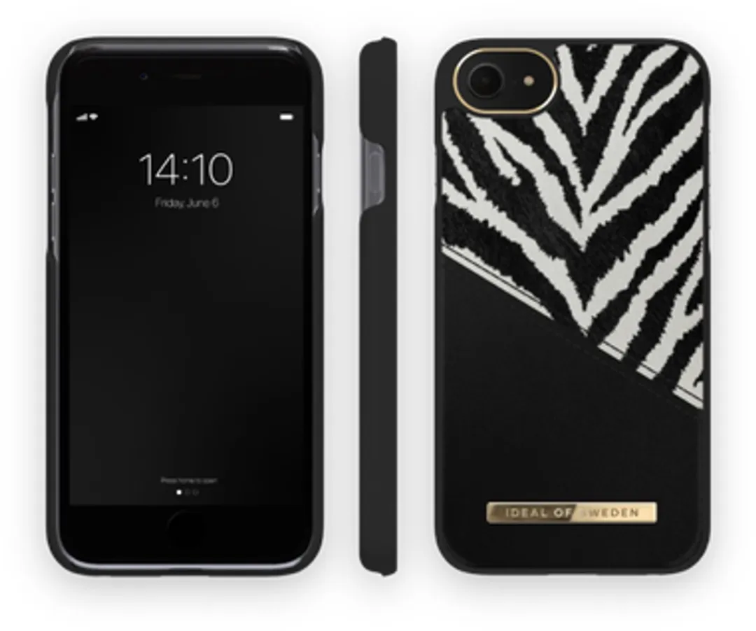 iDeal of Sweden Fashion Case Atelier iPhone 8/7/6/6s/SE - Zebra Eclipse - Wit/Zwart - afbeelding 2 van 6
