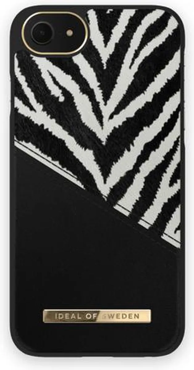 iDeal of Sweden Fashion Case Atelier iPhone 8/7/6/6s/SE - Zebra Eclipse - Wit/Zwart - afbeelding 4 van 6