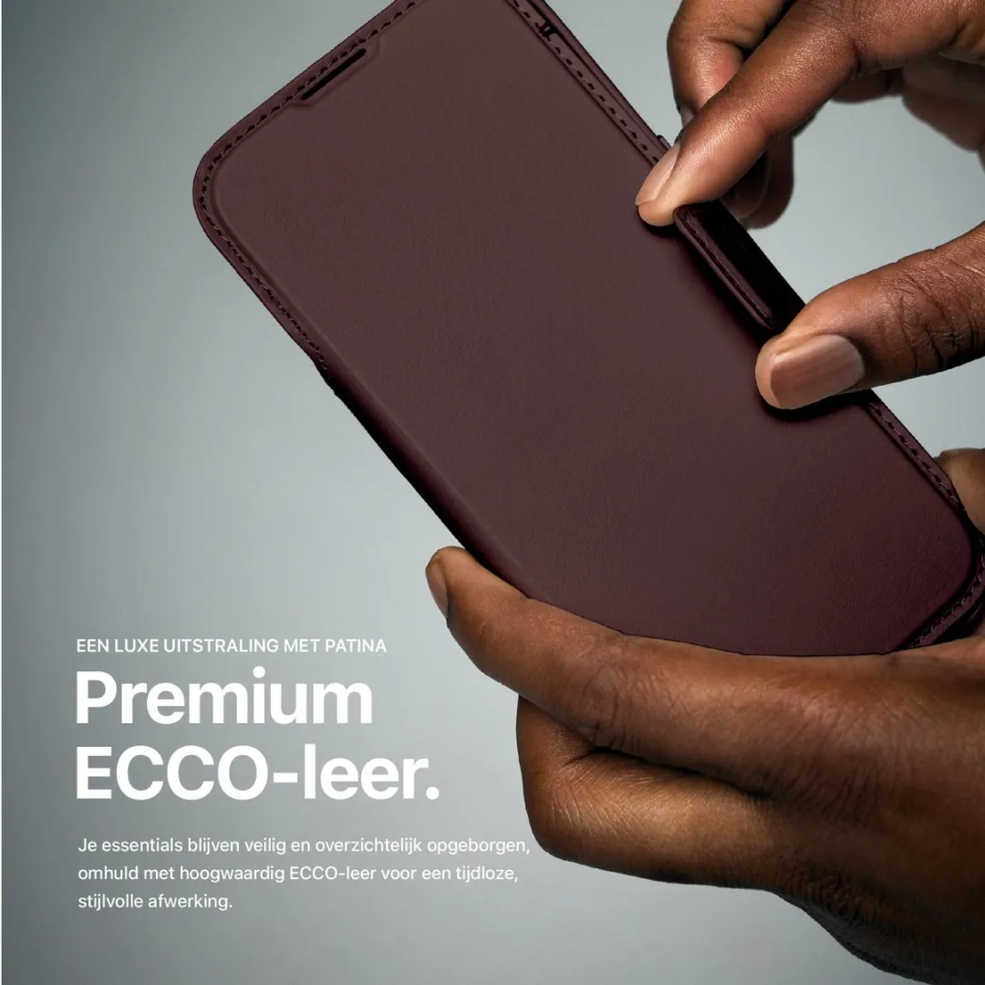Decoded Leren Hoesje iPhone 16e - 2-in-1 Wallet - ECCO Leer - MagSafe - Bruin