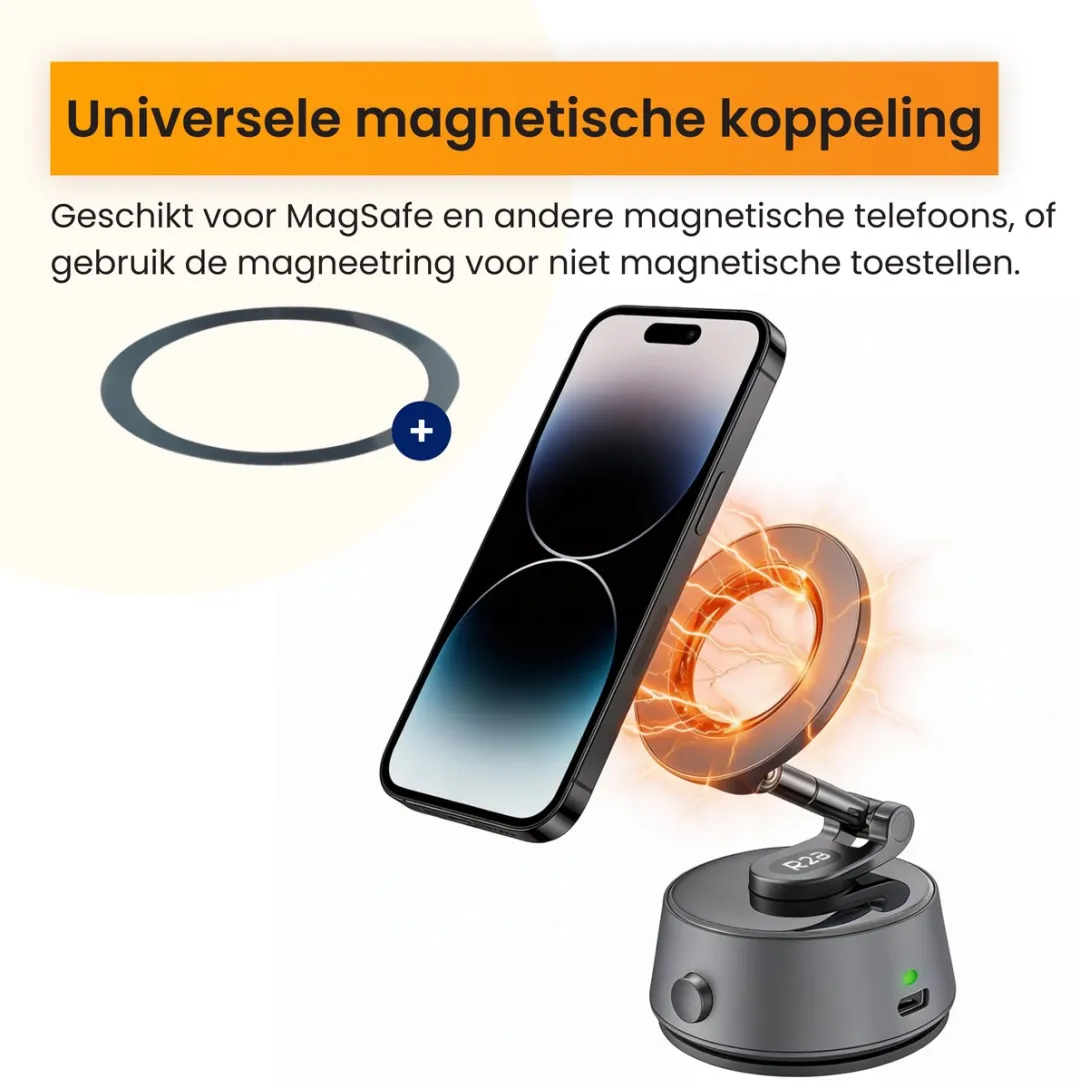 R2B Amstelveen Telefoonhouder Auto - Magnetisch & Opvouwbaar - Grijs