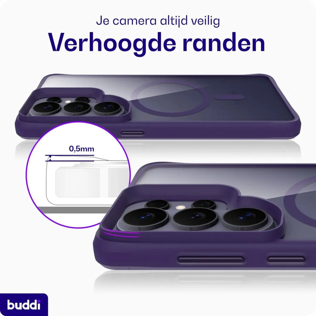 Buddi Hybrid Hoesje Samsung Galaxy S26 Ultra - Transparant Paars