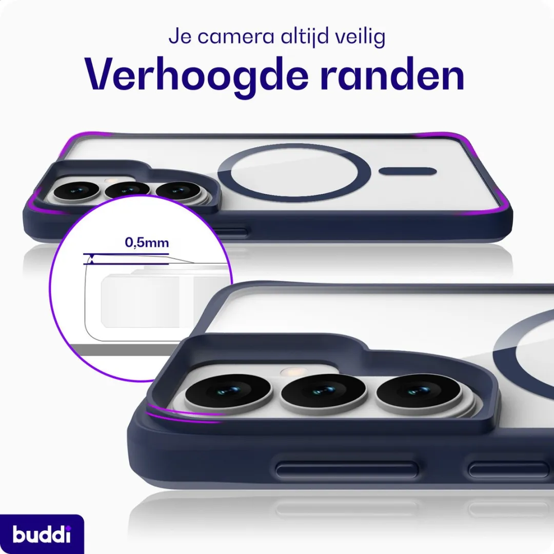 Buddi Hybrid Hoesje Samsung Galaxy S26 - MagSafe Transparant Blauw