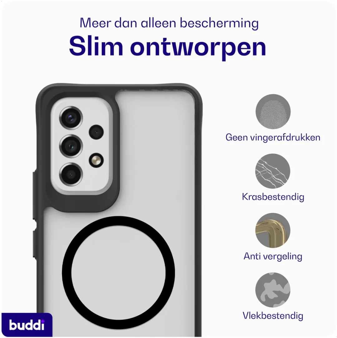 Buddi Hybrid Hoesje Samsung Galaxy A53 - MagSafe - Matte Zwart