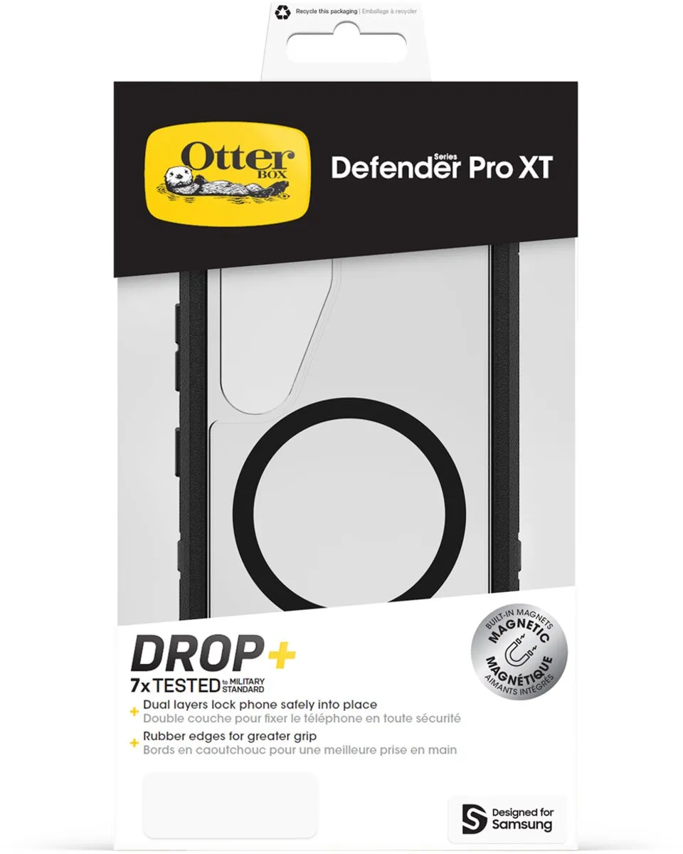 OtterBox Defender XT Magnets Case Samsung Galaxy S25 - Zwart/Transparant