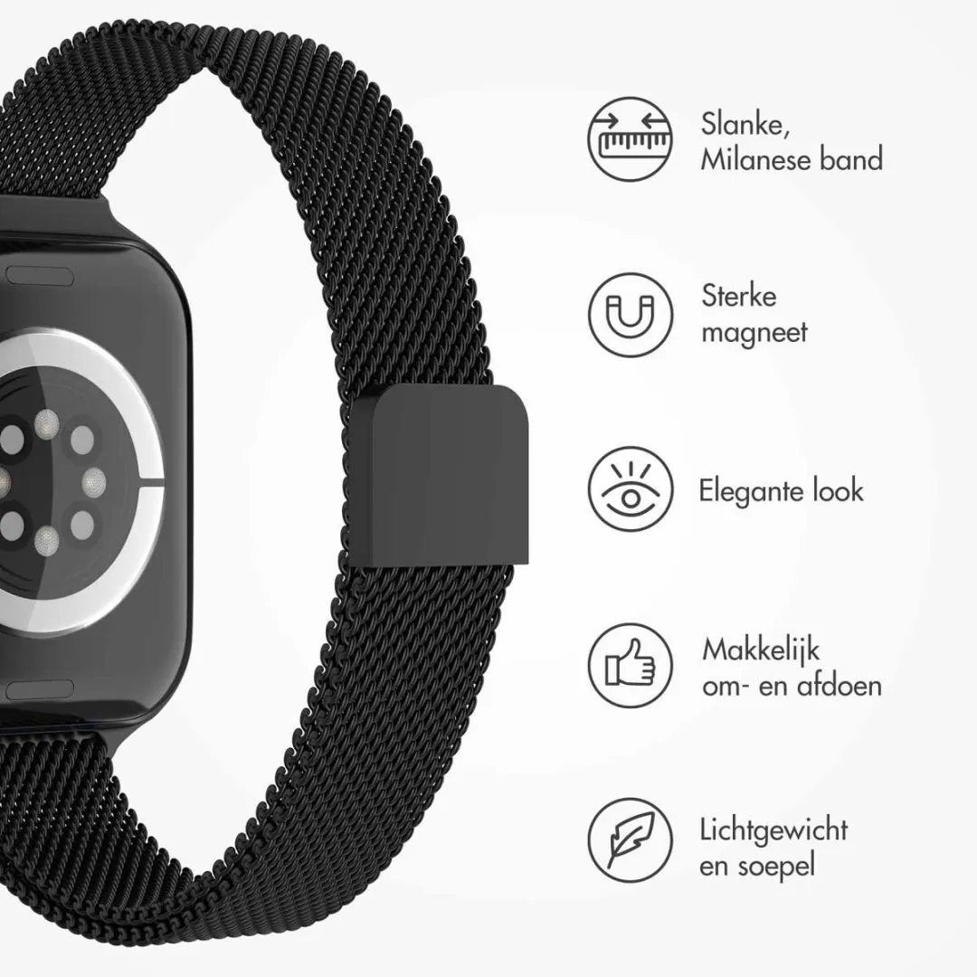 Imoshion Milanees Bandje Apple Watch 42mm - Zwart