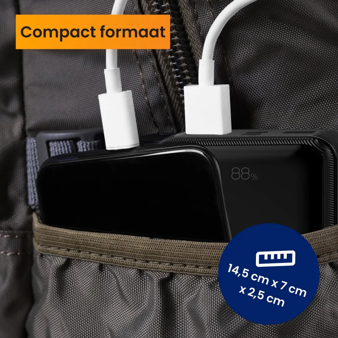 R2B Powerbank 20000mAh - 80W - 6x Smartphone - Zwart