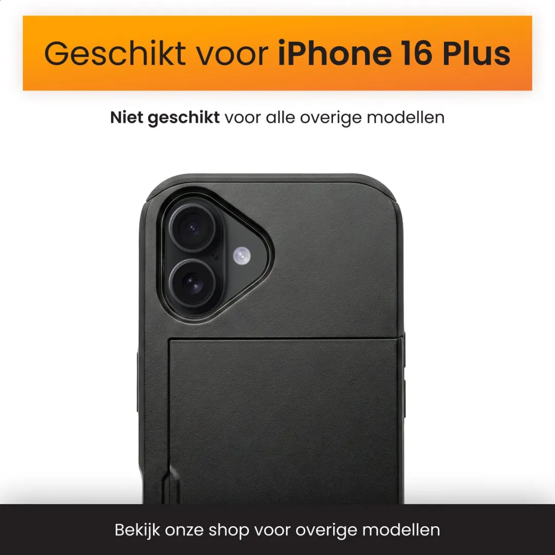 R2B iPhone 16 Plus Hoesje Utrecht - 3 Pasjes - Zwart