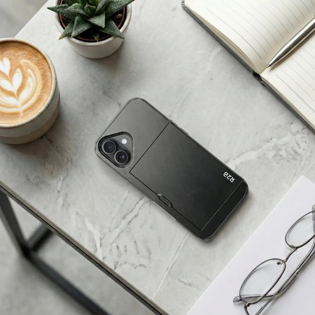 R2B iPhone 16 Plus Hoesje Utrecht - 3 Pasjes - Zwart