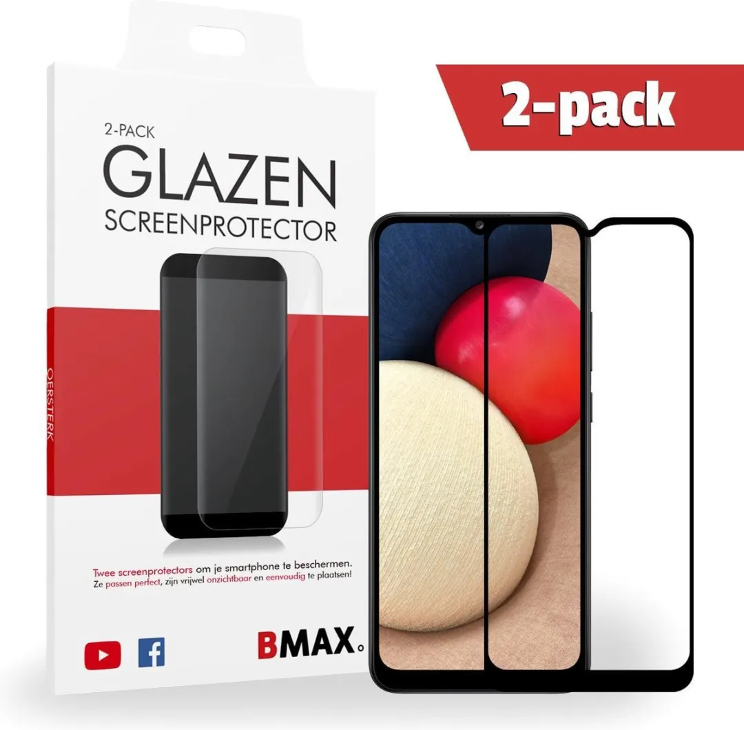 BMAX Samsung Galaxy A02s Glazen Screenprotector 2 Stuks