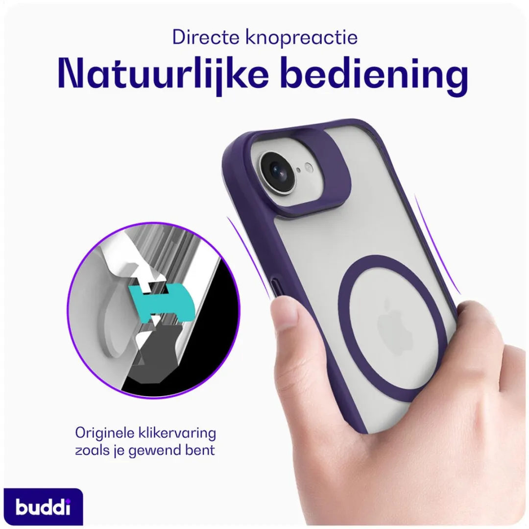Buddi Hybrid Hoesje iPhone 17e/16e - MagSafe - Mat Paars