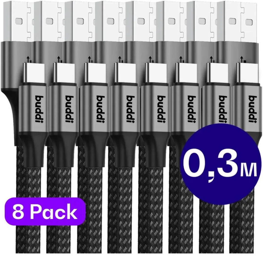 Buddi Flex USB-A naar USB-C Kabel 30cm