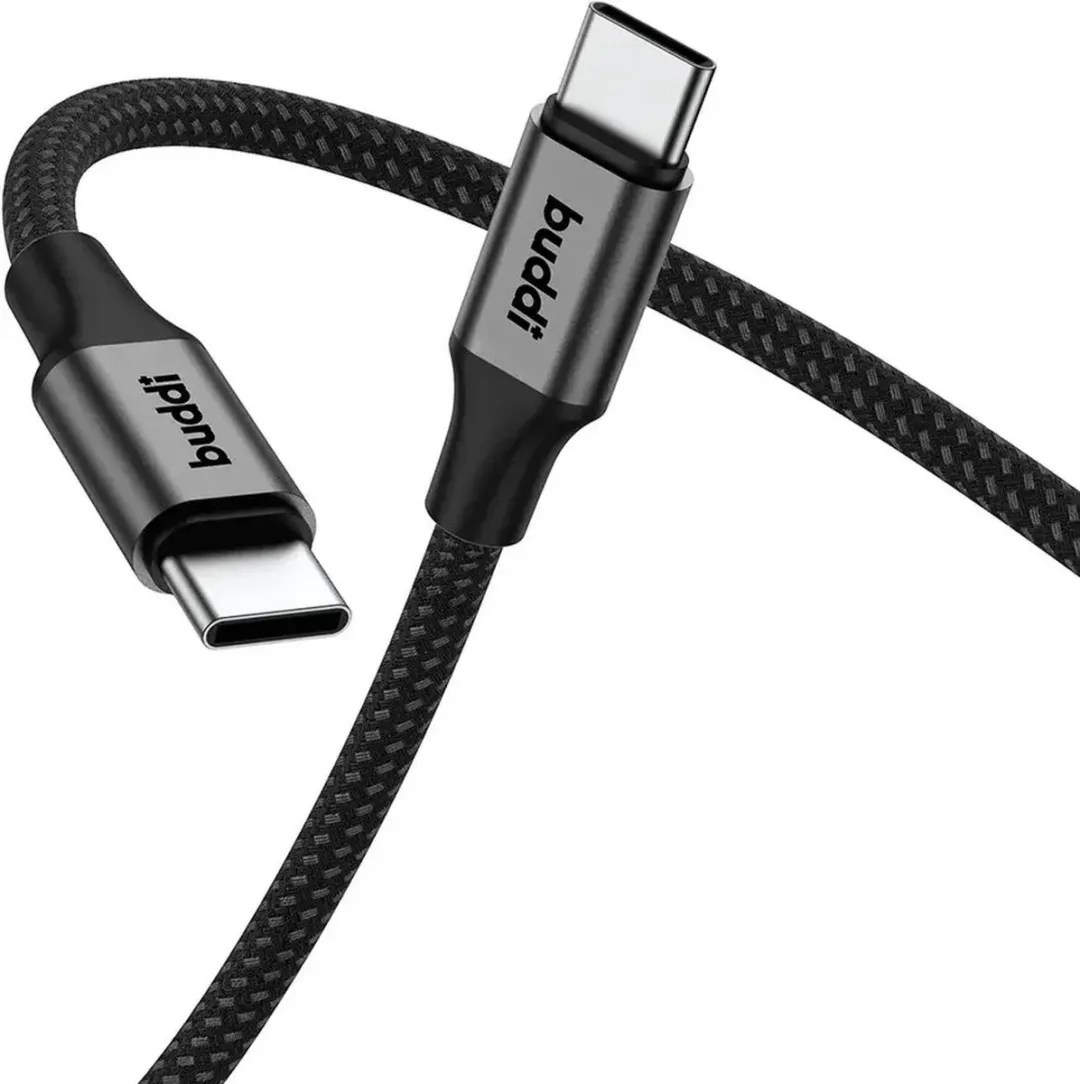 Buddi Flex USB-C Kabel 60W - 2m Zwart
